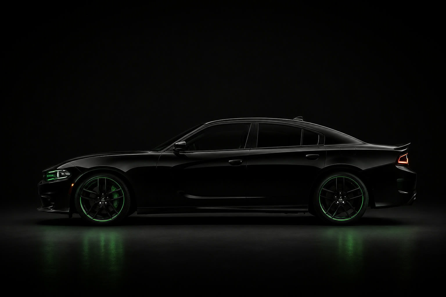 Luxury sedan side profile