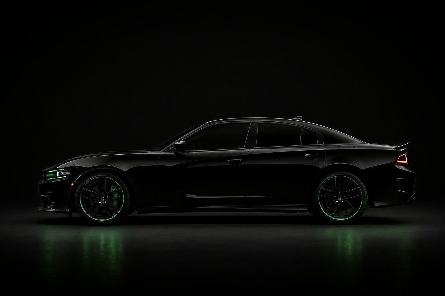 Luxury sedan side profile