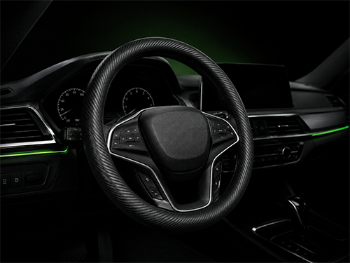 Carbon-fiber texture steering wheel cover with rubber inner ring