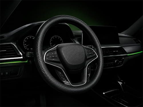 Carbon-fiber texture steering wheel cover with rubber inner ring