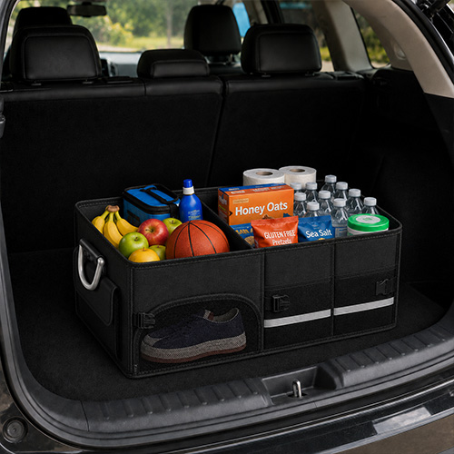 Premium car interior add-on accessories on a dark surface